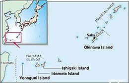 localização da ilha de Yonaguni